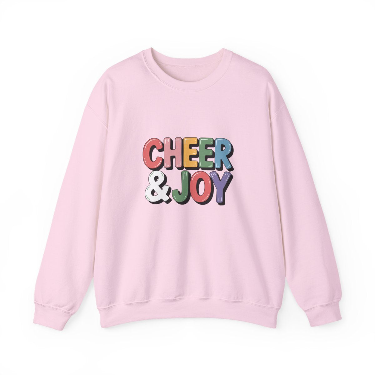 Cheer & Joy Christmas Sweatshirt – Colorful Holiday Bubble Letter Crewneck