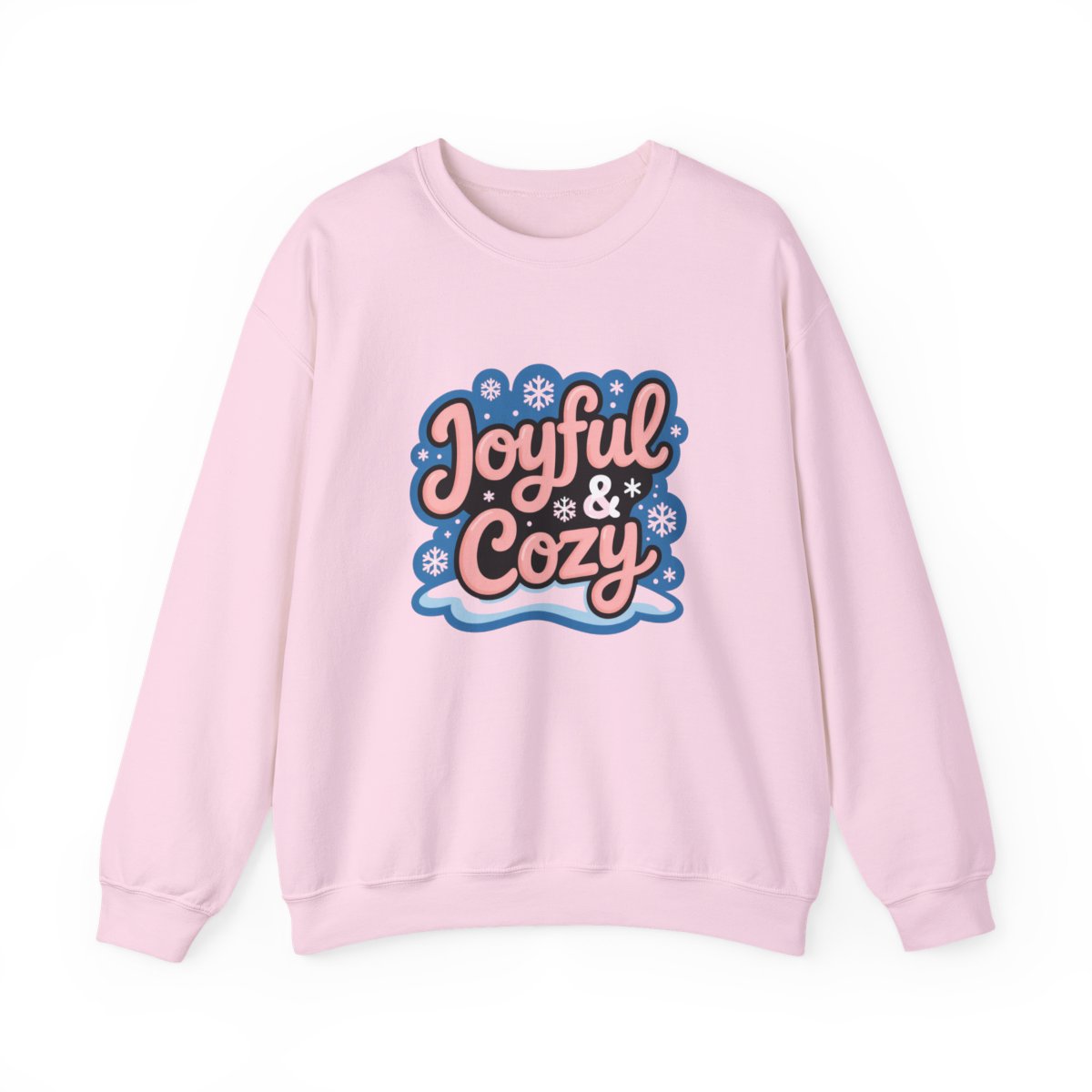 Joyful & Cozy Winter Sweatshirt – Pastel Snowflake Crewneck
