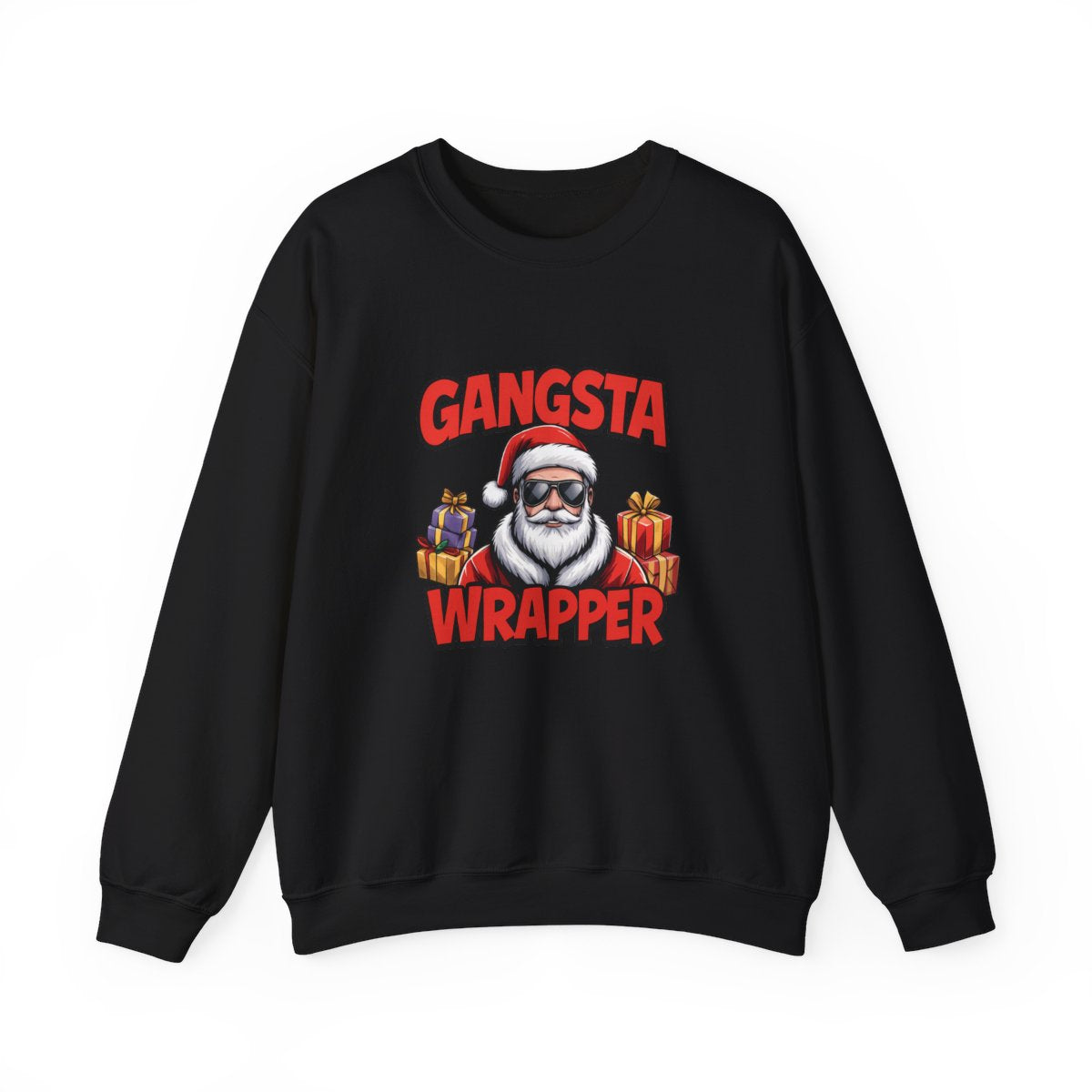 Gangsta Wrapper Christmas Sweatshirt – Funny Santa Crewneck