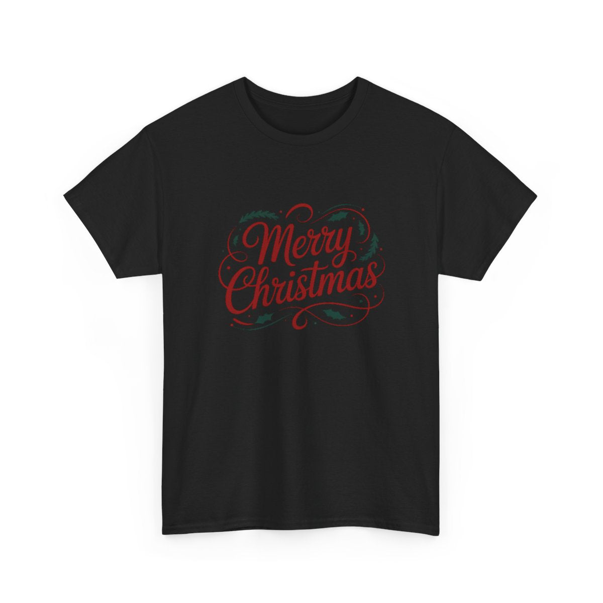 Merry Christmas T-Shirt – Classic Red & Green Holiday Script Tee