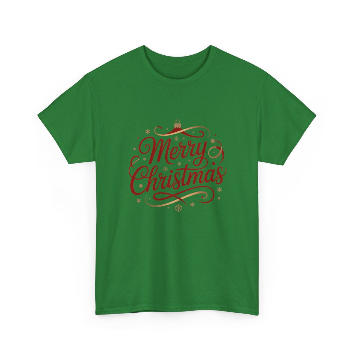 Merry Christmas T-Shirt – Elegant Red & Gold Holiday Script Tee