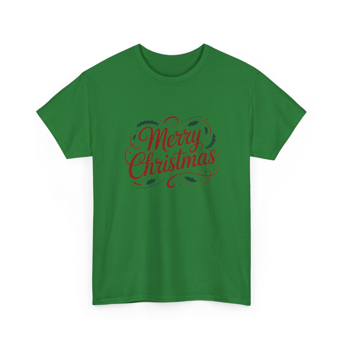 Merry Christmas T-Shirt – Classic Red & Green Holiday Script Tee