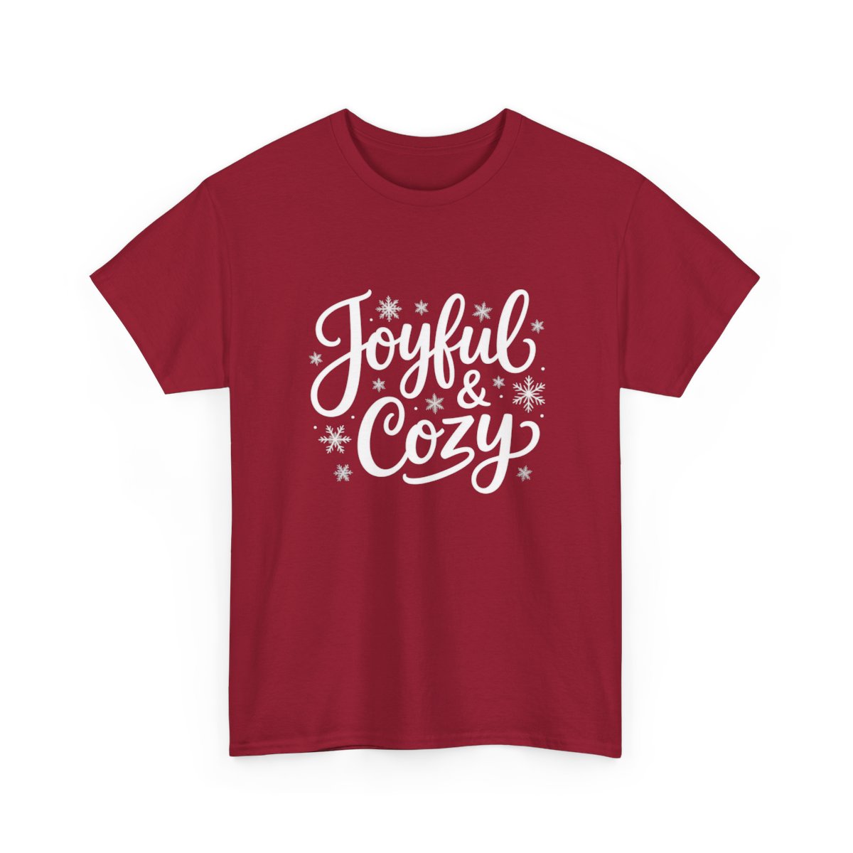Joyful & Cozy T-Shirt – Winter Snowflake Holiday Tee