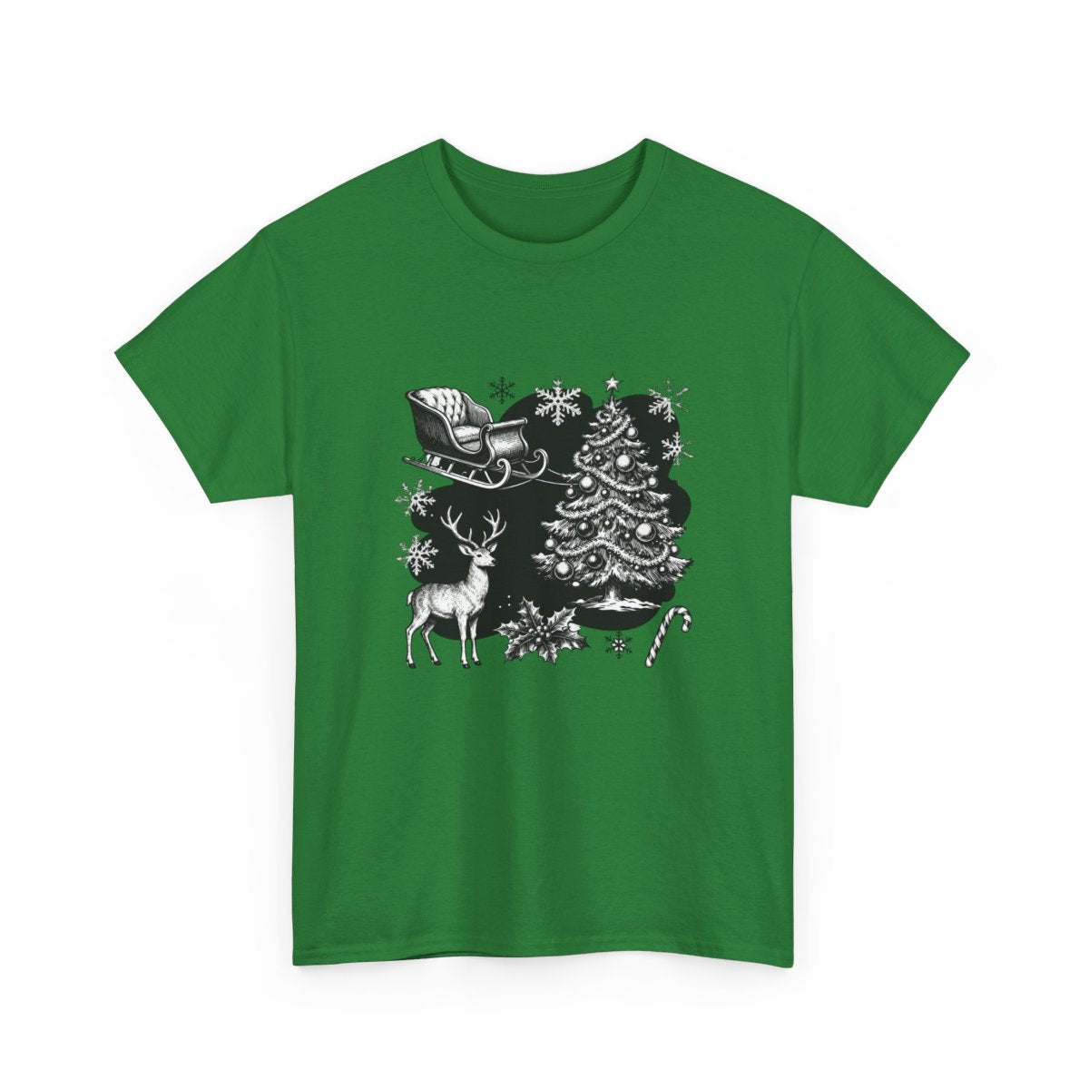 Vintage Christmas Scene T-Shirt – Classic Holiday Sketch Tee