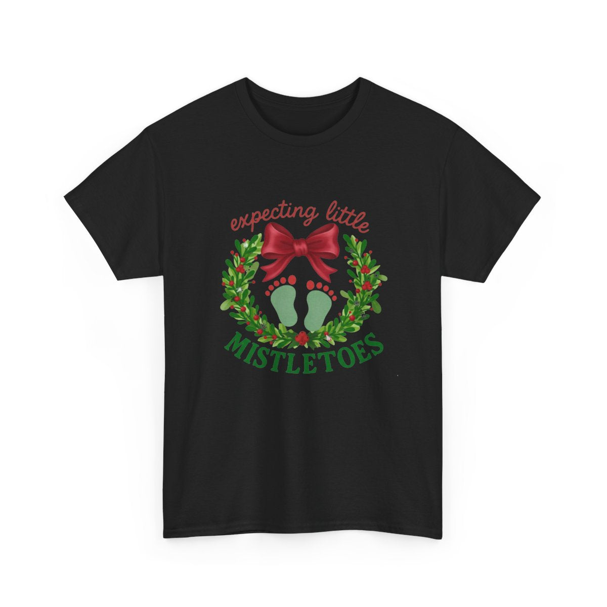 Expecting Little Mistletoes T-Shirt – Christmas Pregnancy Announcement Tee