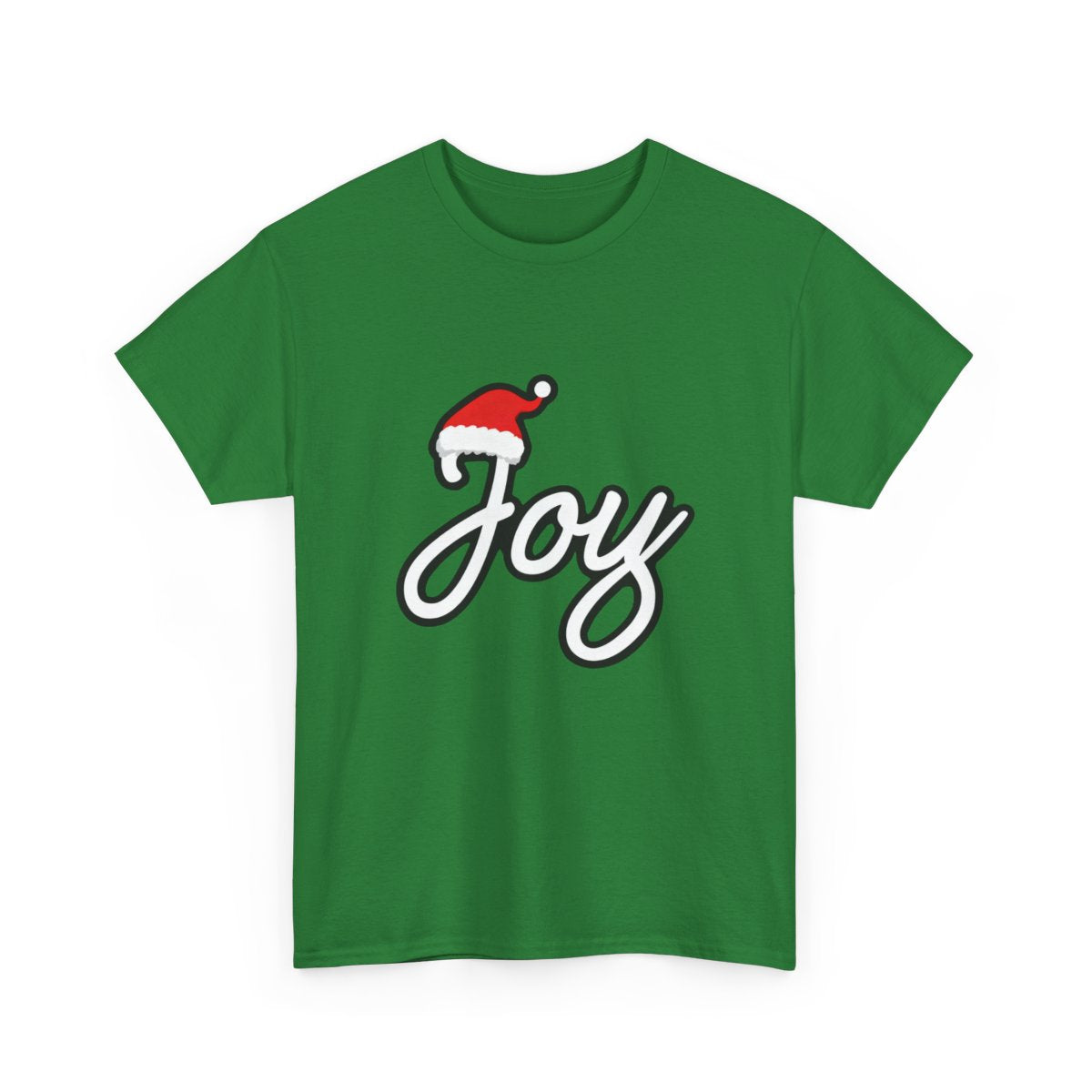 Joy Christmas T-Shirt – Minimal Script Santa Hat Holiday Tee