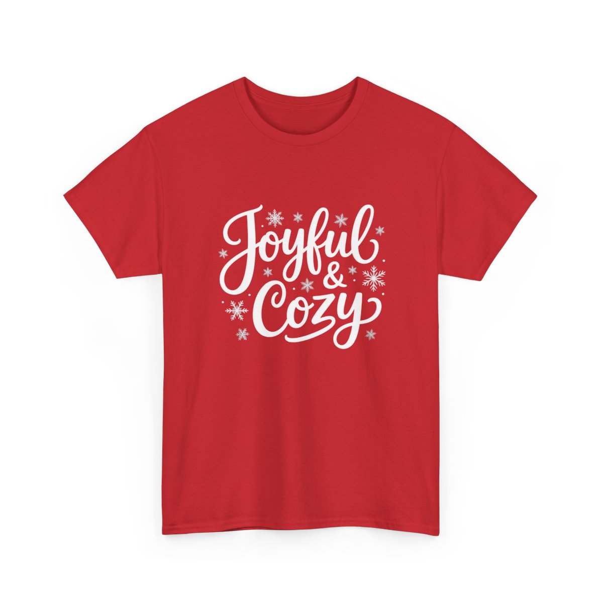 Joyful & Cozy T-Shirt – Winter Snowflake Holiday Tee