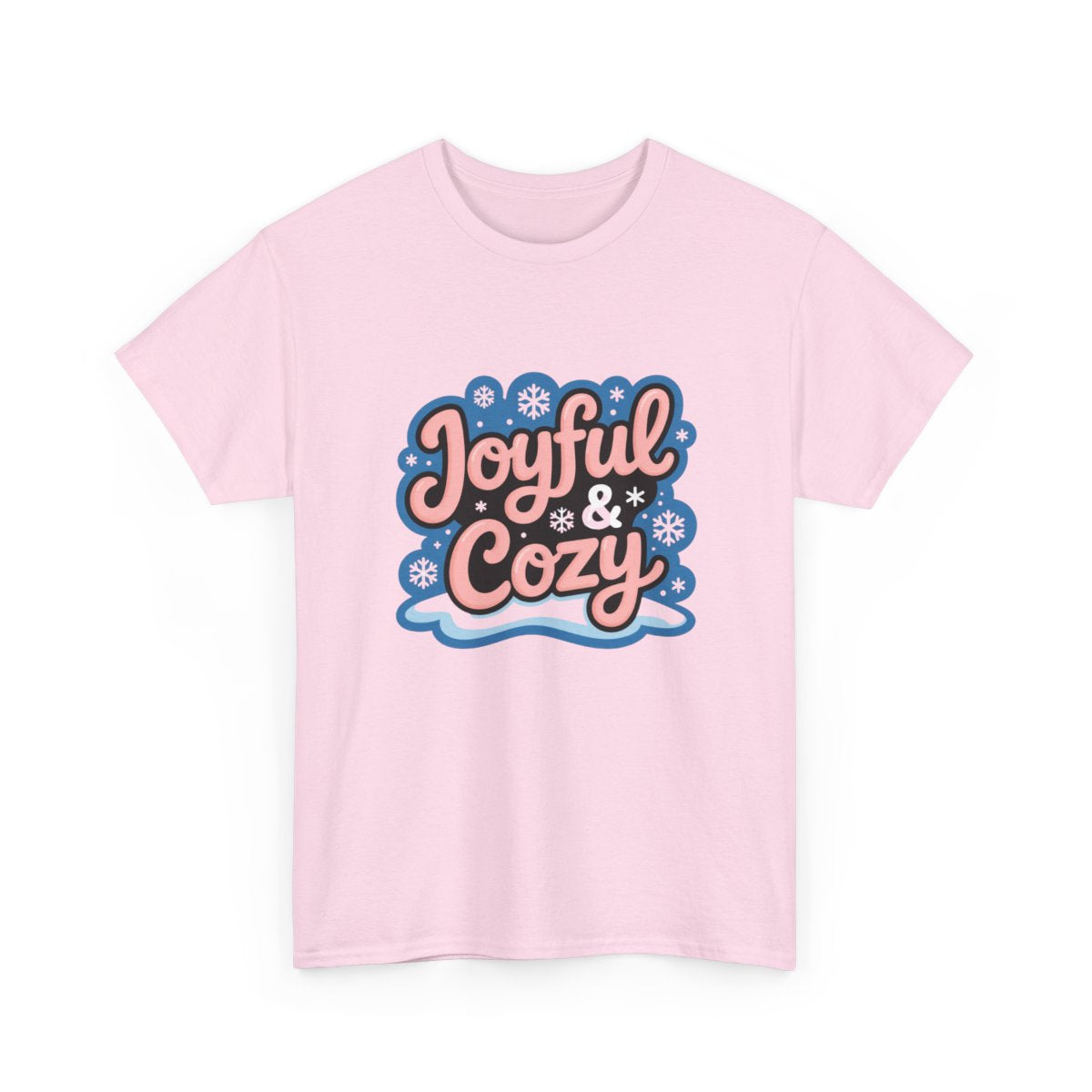 Joyful & Cozy T-Shirt – Pastel Snowflake Winter Tee